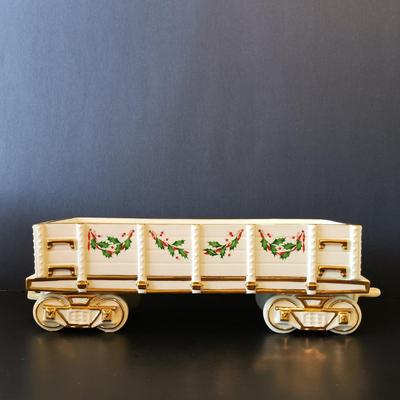 LOT 263: Lenox Holiday Junction Train Engine and Wagon with Ornament