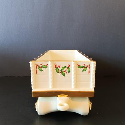 LOT 263: Lenox Holiday Junction Train Engine and Wagon with Ornament