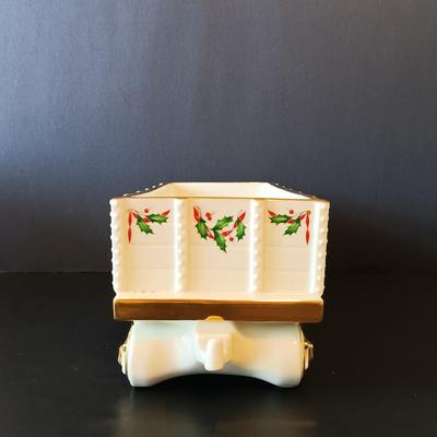 LOT 263: Lenox Holiday Junction Train Engine and Wagon with Ornament