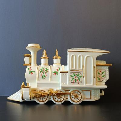 LOT 263: Lenox Holiday Junction Train Engine and Wagon with Ornament