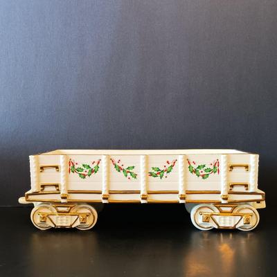 LOT 263: Lenox Holiday Junction Train Engine and Wagon with Ornament