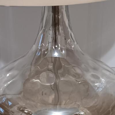 LOT 244: NIB Cobbe 6-Function Shower Head, NIB Miracle Sheets, Glass Tear Drop Table Lamp, American Drew Pencil Reed Stool & More