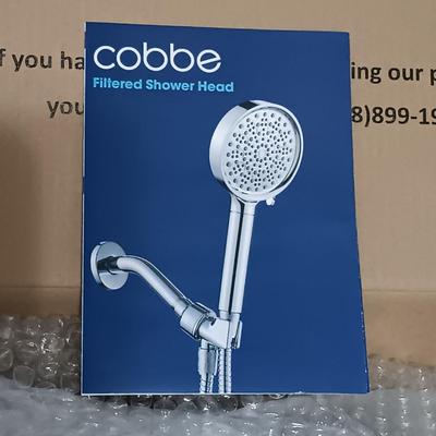LOT 244: NIB Cobbe 6-Function Shower Head, NIB Miracle Sheets, Glass Tear Drop Table Lamp, American Drew Pencil Reed Stool & More