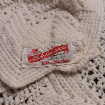 LOT 249: Antique Christening Gown and Pillow & Crocheted Blanket