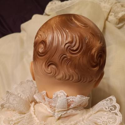 LOT 249: Antique Christening Gown and Pillow & Crocheted Blanket