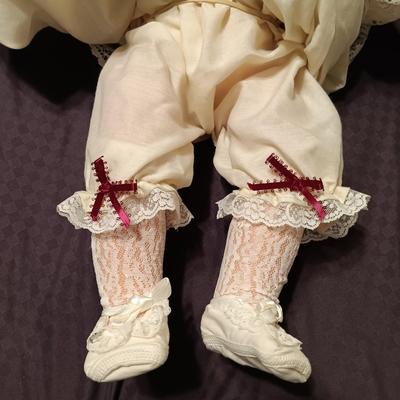 LOT 249: Antique Christening Gown and Pillow & Crocheted Blanket