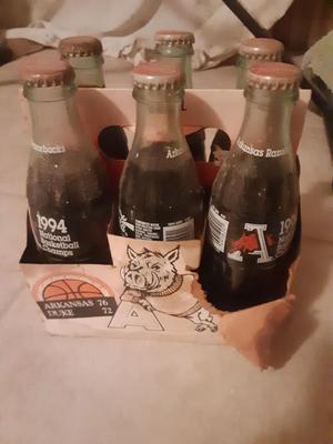 1994 National Basketball Champions Razorback Coke Bottles