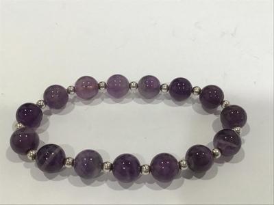 Purple Bracelet stretch Glass / Stone