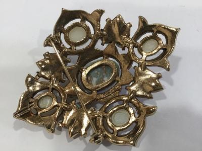 Vintage Sarah Coventry Pendant/ Brooch Faux Turquoise Pearl
