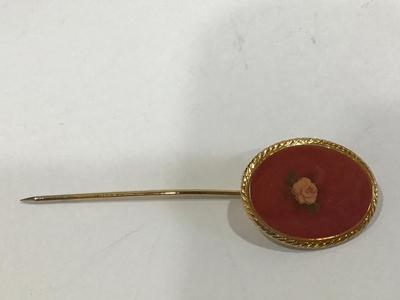 Vintage Pin Rose Enamel
