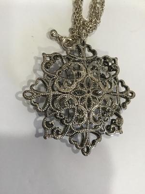 Silvertone Statement Fashion Necklace