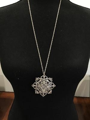 Silvertone Statement Fashion Necklace