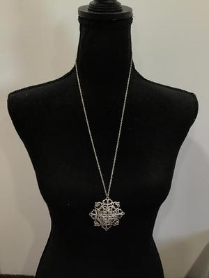 Silvertone Statement Fashion Necklace