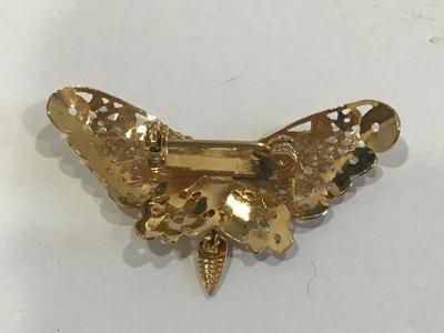 Vintage Gold Tone Butterfly Brooch
