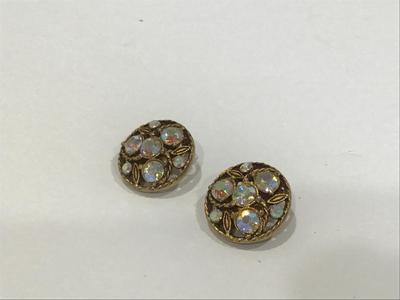 Aurora Borealis Vintage Clip on Earrings