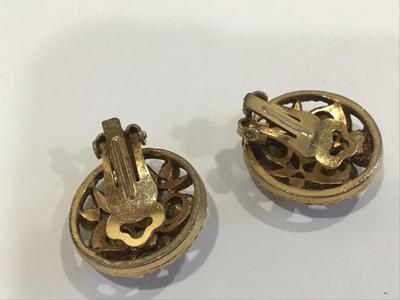 Aurora Borealis Vintage Clip on Earrings