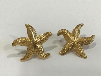 Gold tone Star Fish Earrings