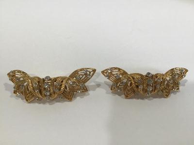 Musi Gold Rhinestone Shoe Clips