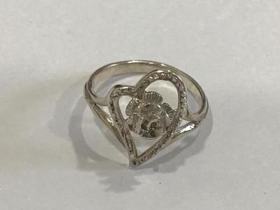 925 Heart Rose Ring