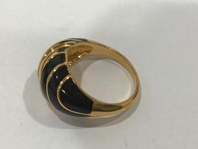 Gold Tone Black Fashion Ring