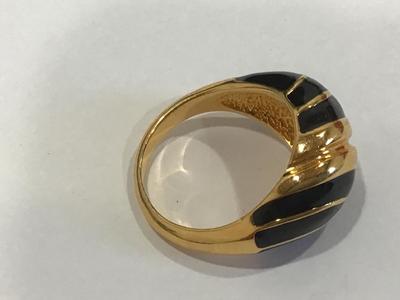Gold Tone Black Fashion Ring