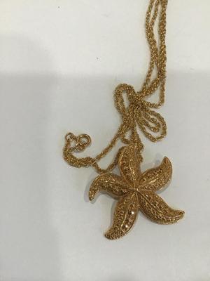 Gold Tone Starfish Nice Chain Necklace