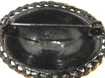 Beautiful Domed Garnet In Color Vintage Brooch