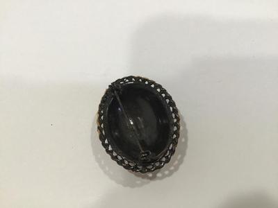 Beautiful Domed Garnet In Color Vintage Brooch