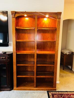 VERY NICE LIT DOUBLE BOOKCASE ( 2 of 2)
