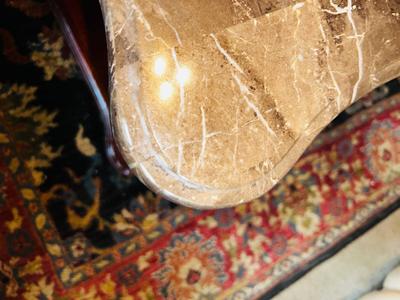 LEGENDS FURNITURE MARBLE TOP COFFEE TABLE WITH A WOOD FRAME