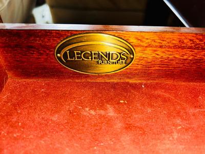 LEGENDS FURNITURE MARBLE TOP COFFEE TABLE WITH A WOOD FRAME