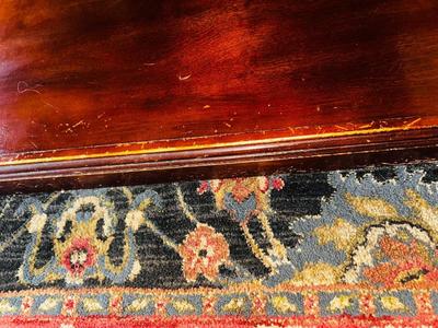 LEGENDS FURNITURE MARBLE TOP COFFEE TABLE WITH A WOOD FRAME