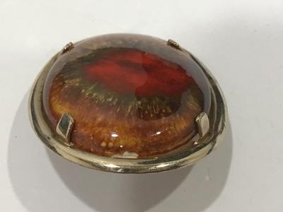 Dragons Eye Clay or pottery Vintage Brooch