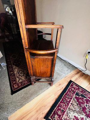 ANTIQUE HALL TREE W/STORAGE UNDER THE SEAT