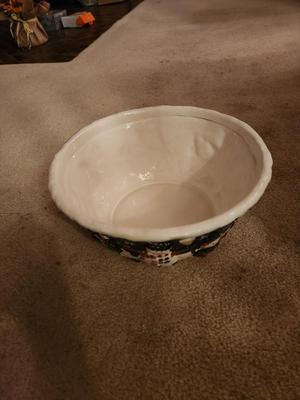 White and Blue Bowl w/ Snowmen