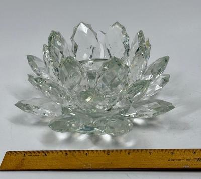 Crystal White Lotus Candle Holders