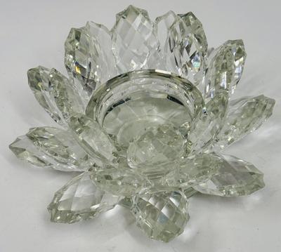 Crystal White Lotus Candle Holders