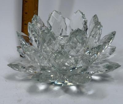Crystal White Lotus Candle Holders
