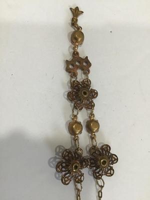 Vintage Art Deco Pink Rhinestone Paper lip Chain
