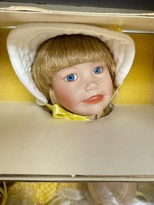 Porcelain Doll Vintage Doll Children from Mother Goose 1989 Knowles- Little Miss Muffet Porcelain Doll by Yolanda Bello