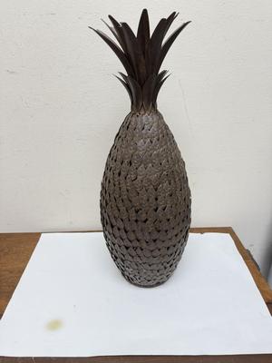 Large Metal Art Pineapple Sculpture Hollow Candle Holder / Hurricane Indoor Outdoor