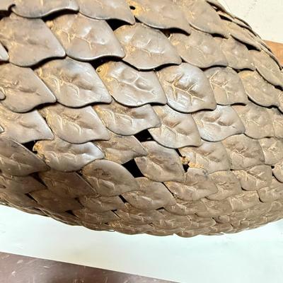 Large Metal Art Pineapple Sculpture Hollow Candle Holder / Hurricane Indoor Outdoor