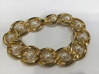 Faux Pearl Caged Bracelet