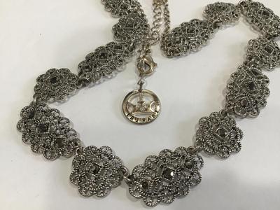Crown Trifari Silvertone Necklace