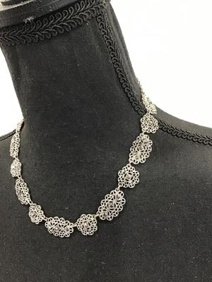 Crown Trifari Silvertone Necklace