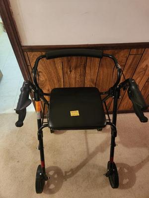 Black Foldable Walker w/ Seat
