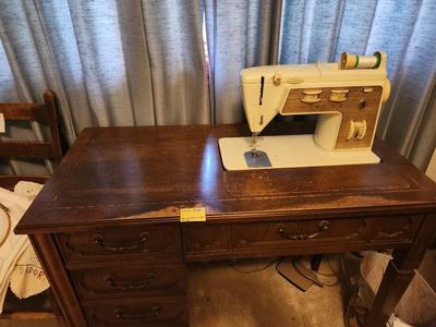 Sewing Table with Singer sewing machine