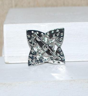 Four Pointed Star Silver Tone BROOCH (1⅛" x 1⅛")