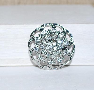 Round 10 Swirls Pointed Star BROOCH (1⅛" Diam.) on a Silver Tone Setting