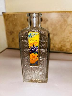 1800’s ANTIQUE FRENCH CAST IRON OIL “BETTY LAMP” AND GLASS BOTTLES
